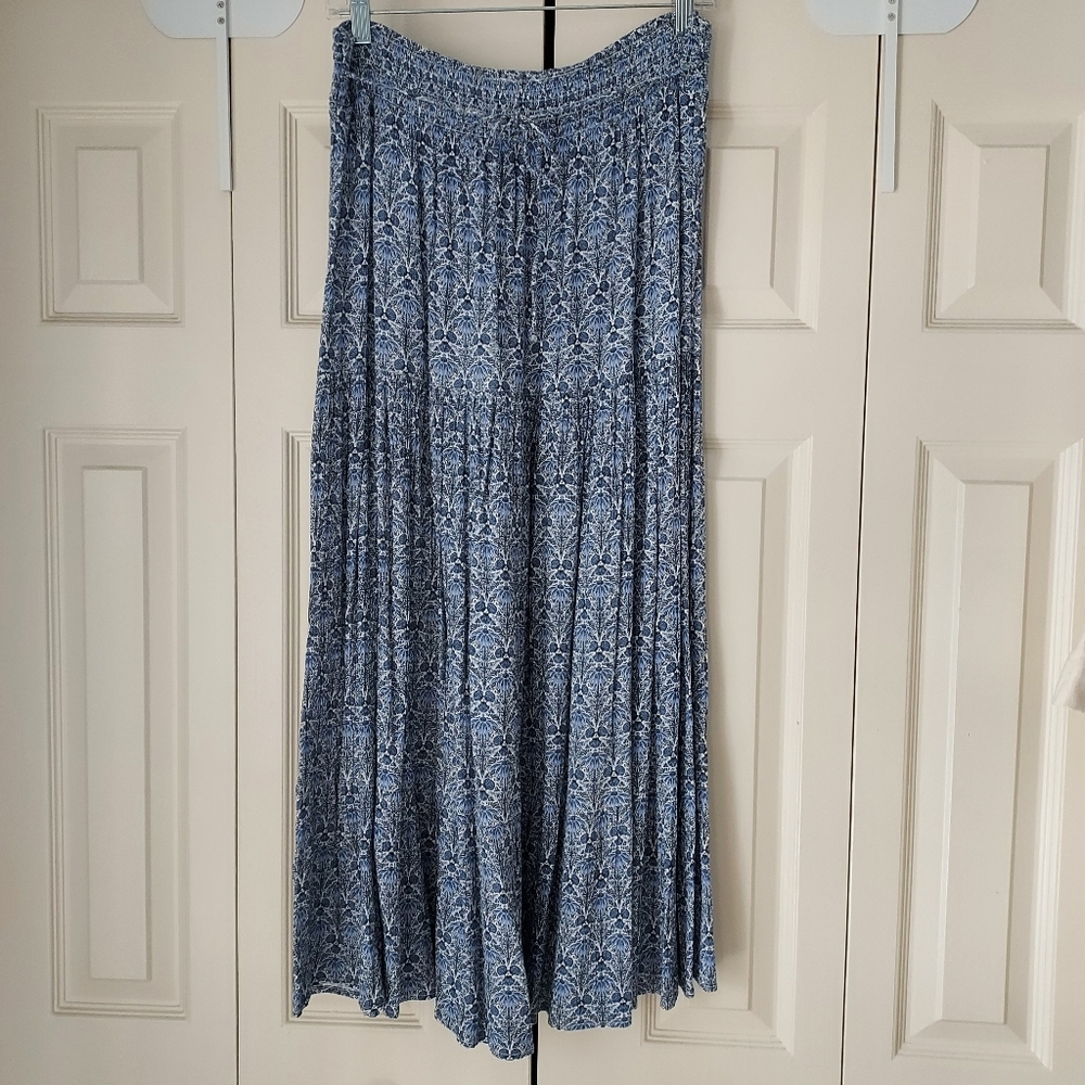 Fatface Blue Patterned Maxi Skirt
